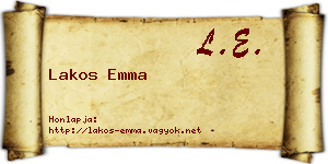 Lakos Emma névjegykártya